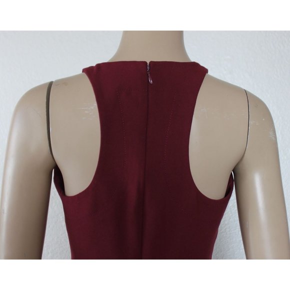 ELIZABETH & JAMES Burgundy Magdalena Dress Fit & Flare Racerback, Size 4 Small S - Picture 6 of 8